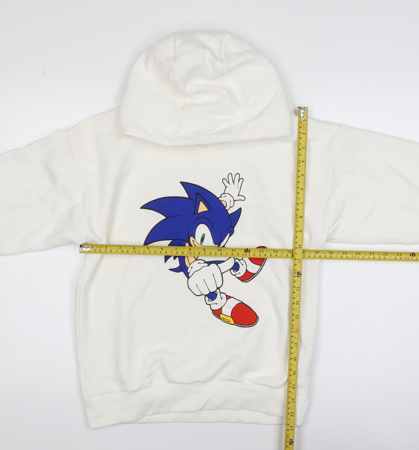 Reserved Sonic the Hedgehog White Hoodie Teens 152cm XS Pullover