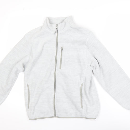 Uniqlo Girls Grey Fleece Basic Activewear Jacket 11-12 Years Zip Lightweight