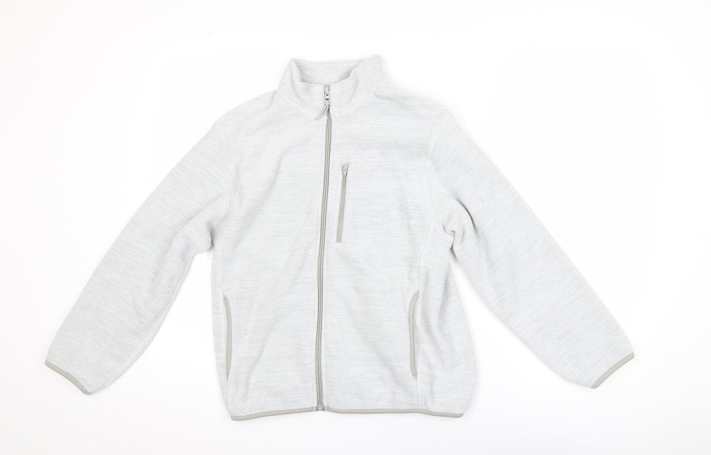 Uniqlo Girls Grey Fleece Basic Activewear Jacket 11-12 Years Zip Lightweight