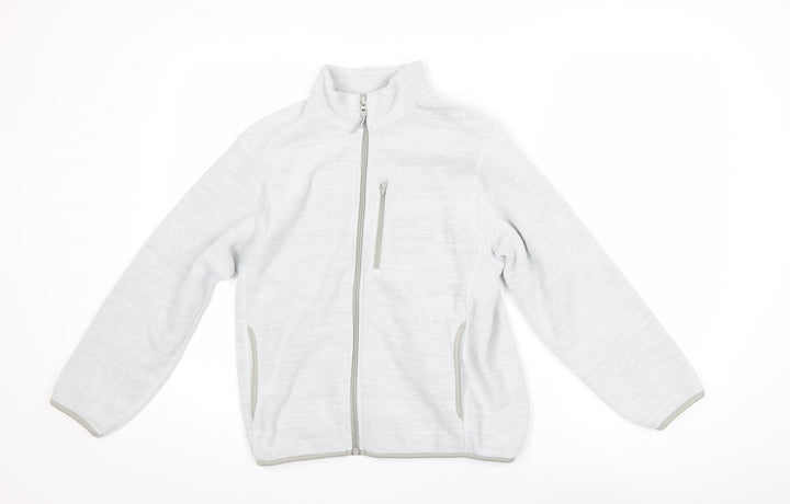 Uniqlo Girls Grey Fleece Basic Activewear Jacket 11-12 Years Zip Lightweight