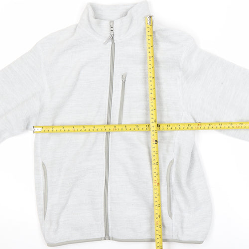 Uniqlo Girls Grey Fleece Basic Activewear Jacket 11-12 Years Zip Lightweight