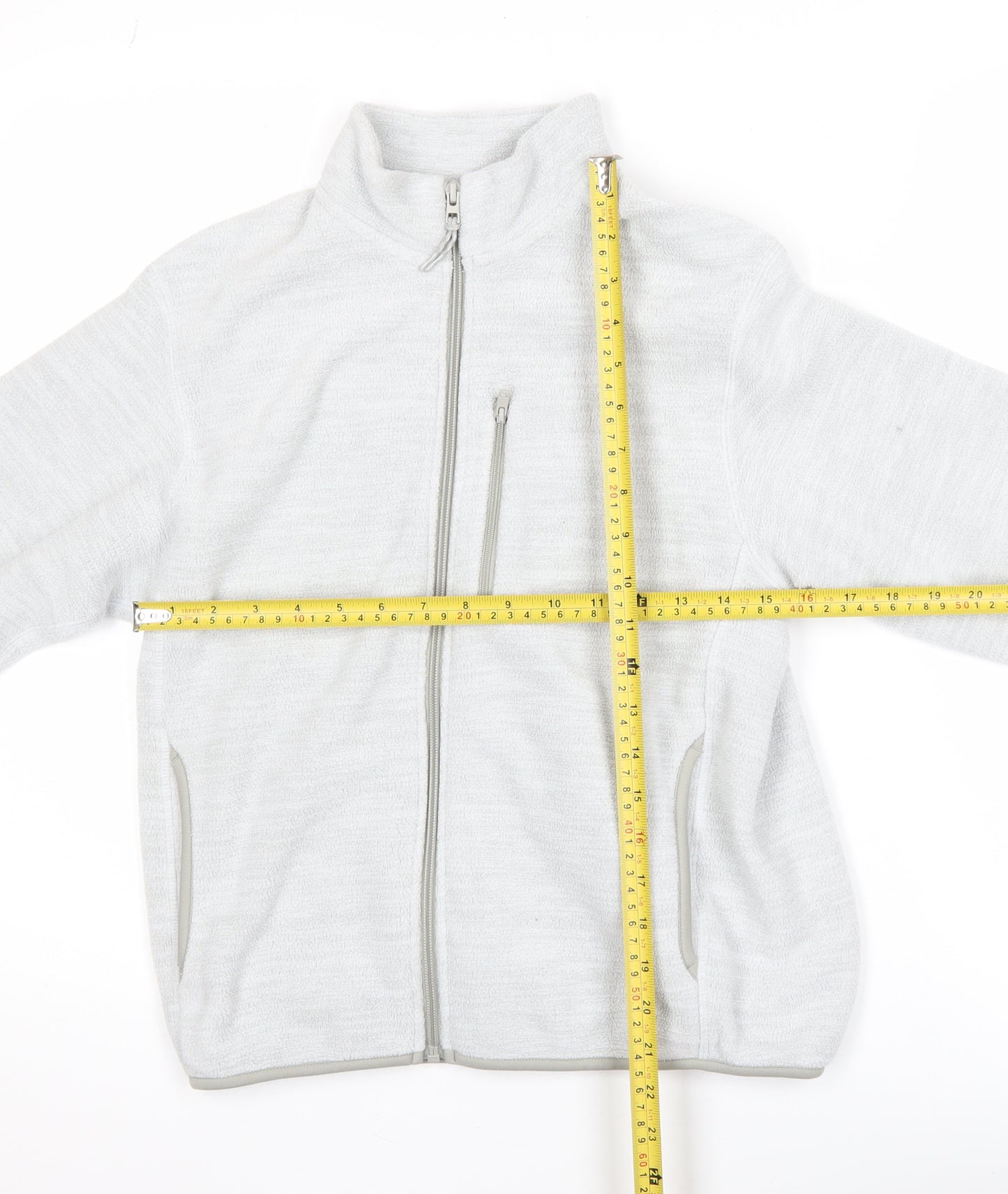 Uniqlo Girls Grey Fleece Basic Activewear Jacket 11-12 Years Zip Lightweight
