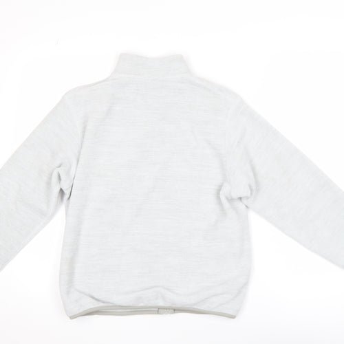 Uniqlo Girls Grey Fleece Basic Activewear Jacket 11-12 Years Zip Lightweight