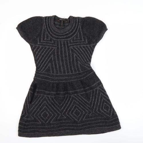 BCBG Max Azria Women's Grey Wool Jumper Dress XS