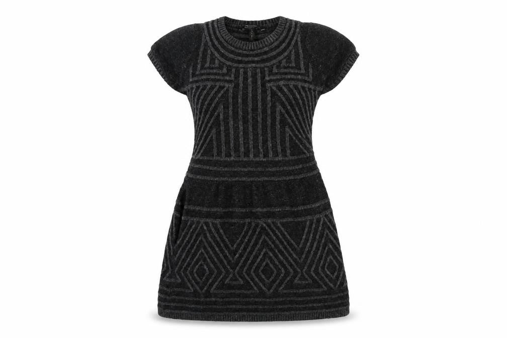 Front view of BCBG Max Azria Women's Grey Wool Jumper Dress XS
