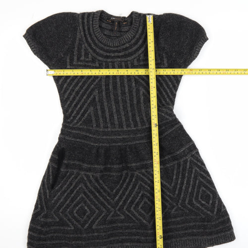 BCBG Max Azria Women's Grey Wool Jumper Dress XS