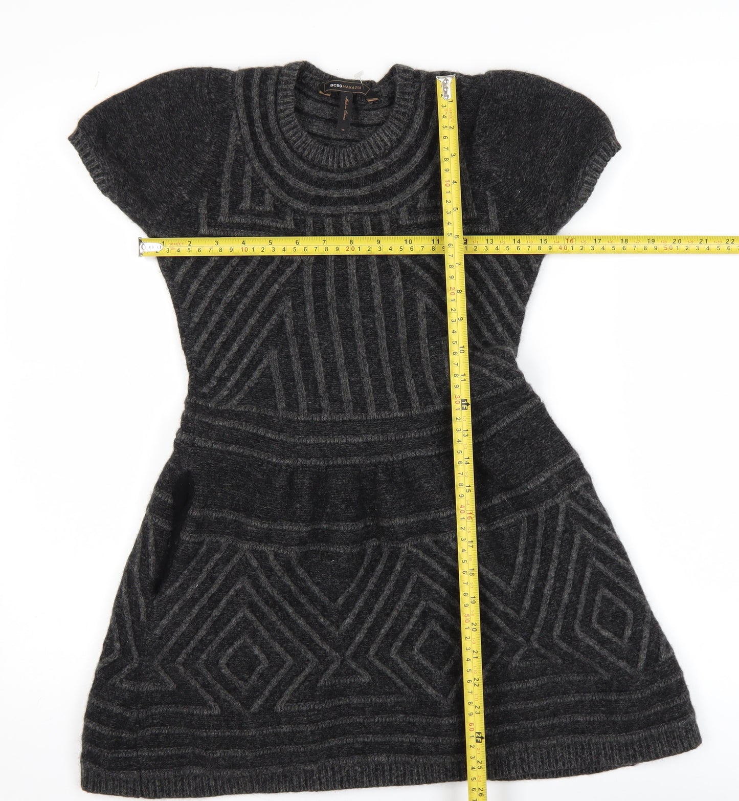 BCBG Max Azria Women's Grey Wool Jumper Dress XS