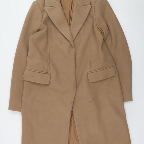 Marks and Spencer Women’s Beige Long Overcoat Size 12 Classic Style