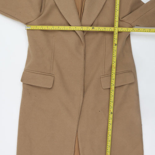 Marks and Spencer Women’s Beige Long Overcoat Size 12 Classic Style