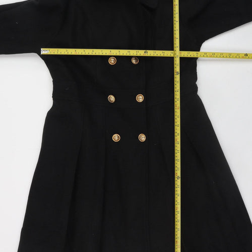 Grace Karin Women's Black Long Overcoat Lined Coat Size L