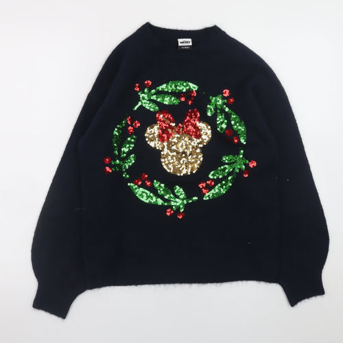 George Disney Women’s Black Sequin Christmas Jumper S