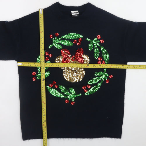 George Disney Women’s Black Sequin Christmas Jumper S