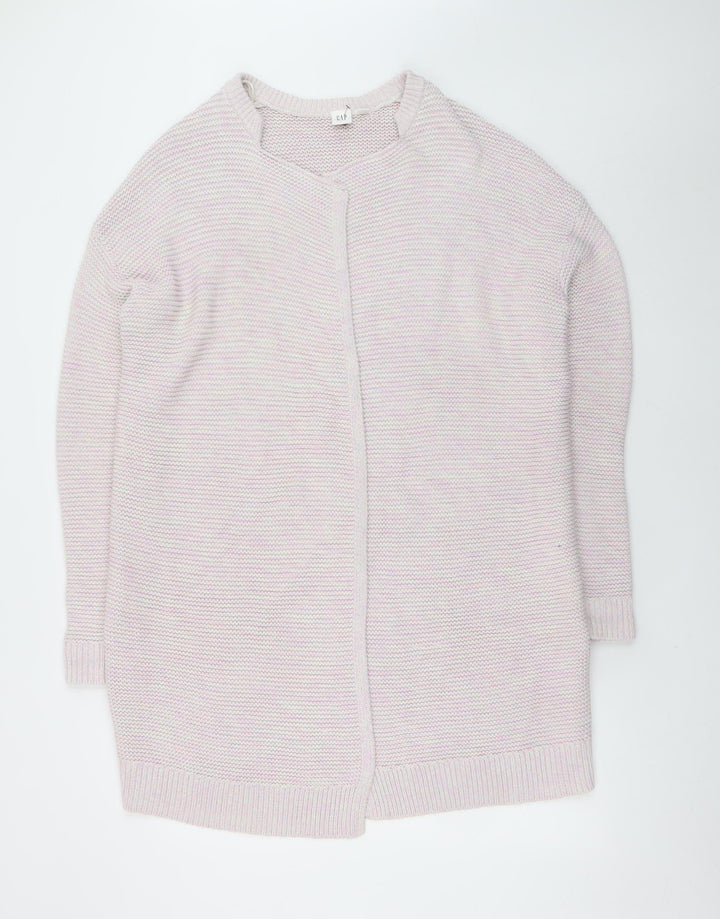 GAP Womens Pink Cotton Knit Long Sleeve Open Cardigan M