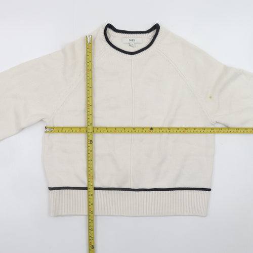 Marks and Spencer Womens Ivory Crew Neck Knit Jumper Size M