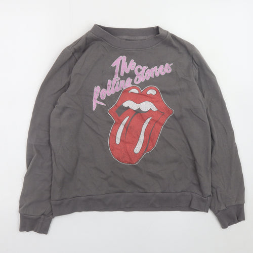 The Rolling Stones Womens Grey Medium Pullover Sweatshirt
