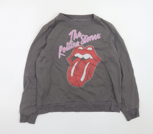 The Rolling Stones Womens Grey Medium Pullover Sweatshirt
