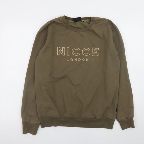 Nicce London Men’s Brown Crew Neck Logo Sweatshirt Size L