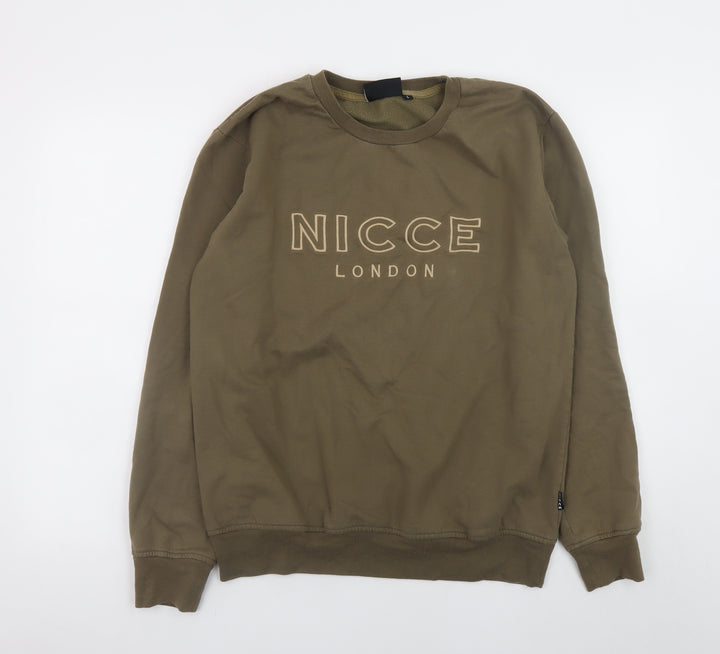 Nicce London Men’s Brown Crew Neck Logo Sweatshirt Size L
