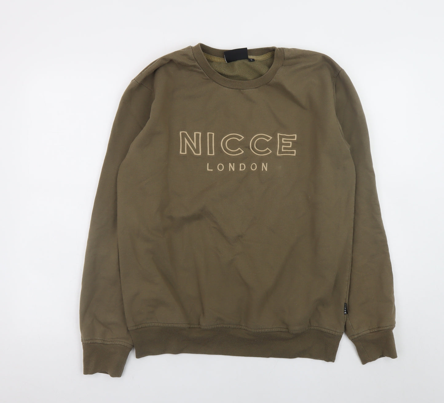 Nicce London Men’s Brown Crew Neck Logo Sweatshirt Size L