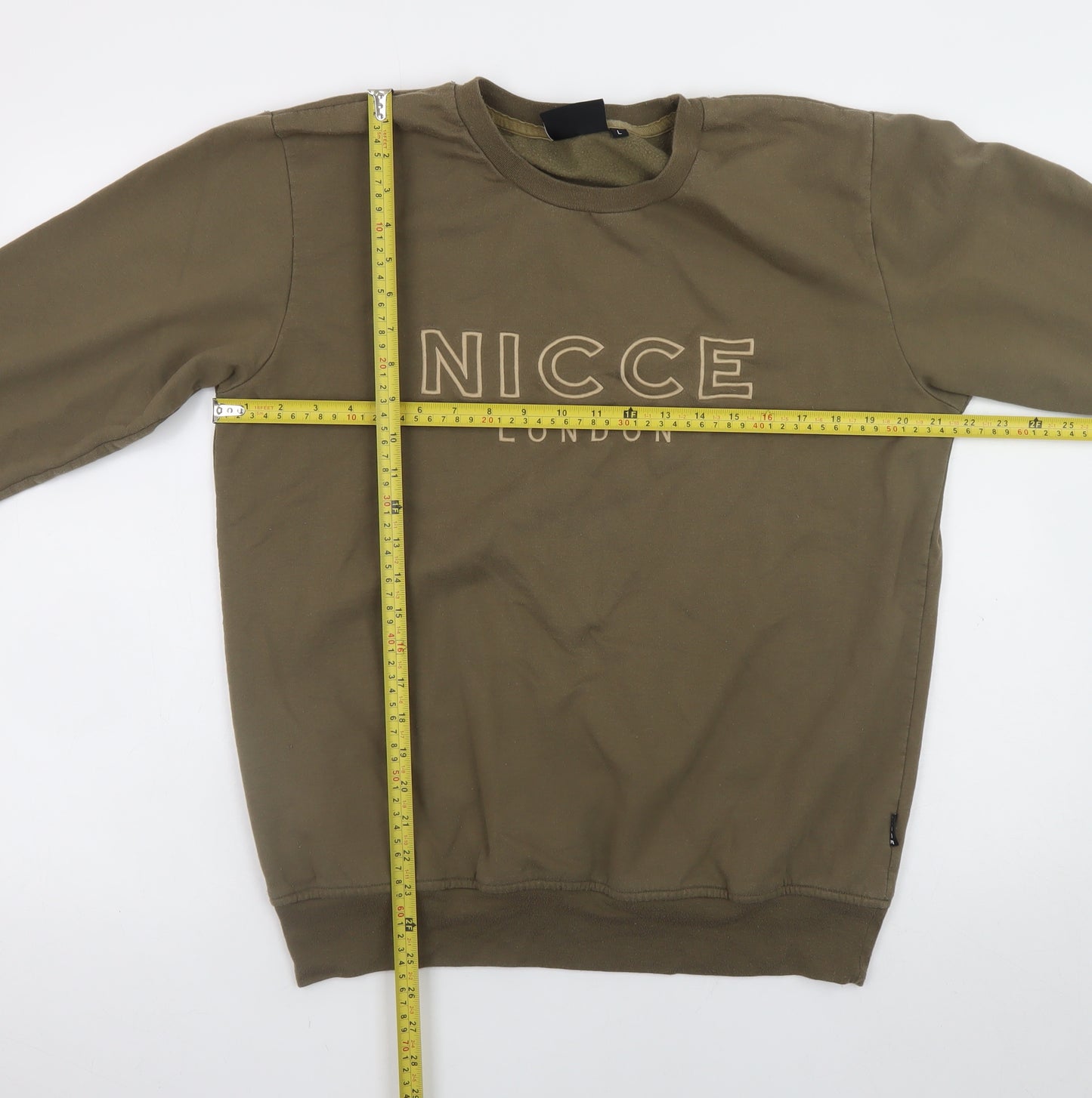 Nicce London Men’s Brown Crew Neck Logo Sweatshirt Size L