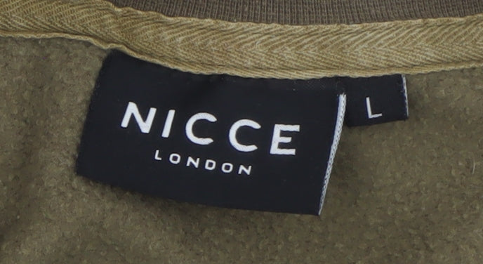 Nicce London Men’s Brown Crew Neck Logo Sweatshirt Size L