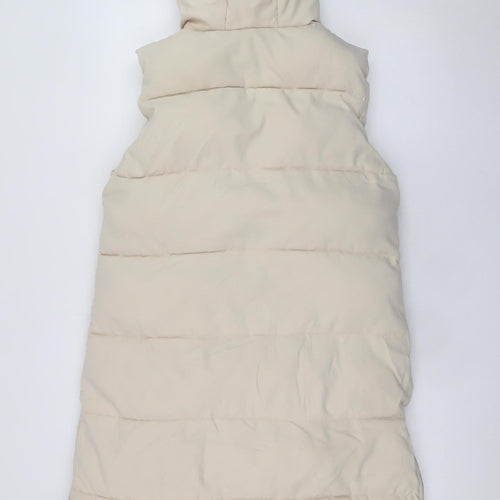 Cherry Koko Women's Beige Long Hooded Puffer Waistcoat M