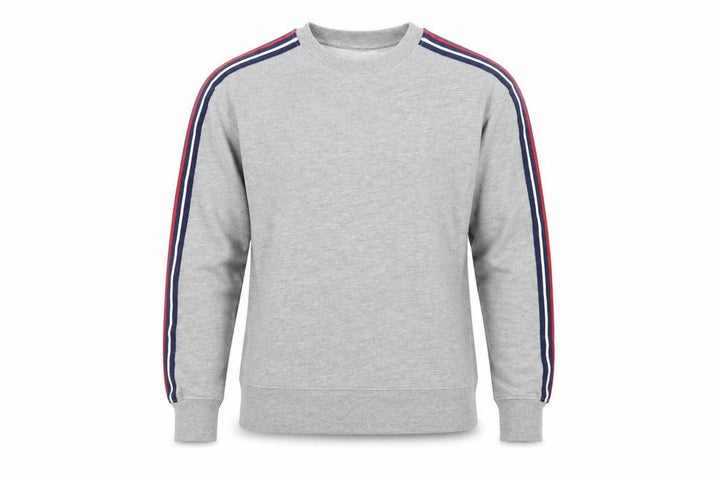 Topman Men’s Grey Striped Sleeve Crew Neck Pullover Sweatshirt Size S