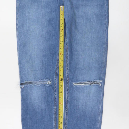 Denim Co. Women Blue Size 12 Skinny Distressed Jeans