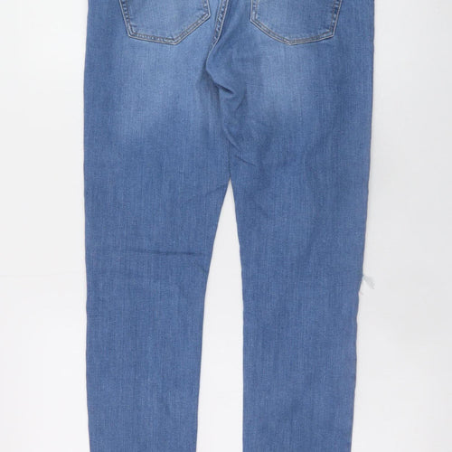 Denim Co. Women Blue Size 12 Skinny Distressed Jeans
