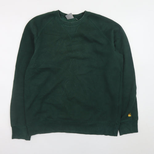 Carhartt Men's Green Pullover Crew Neck Sweatshirt M