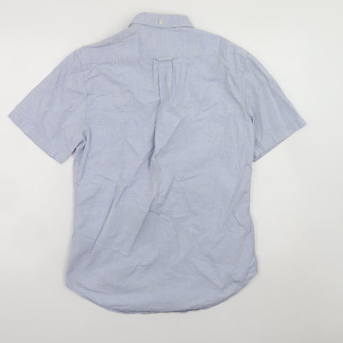 Farah Men's Blue Slim Fit Short Sleeve Button-Up Shirt Size S