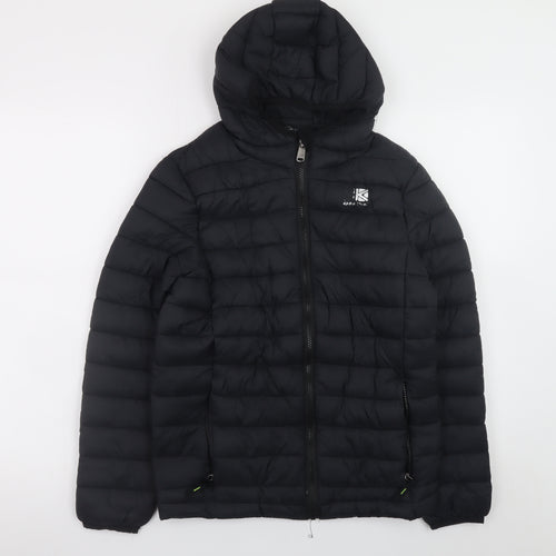 Karrimor Boys Black 13 Years Hooded Puffer Jacket with Full Zip