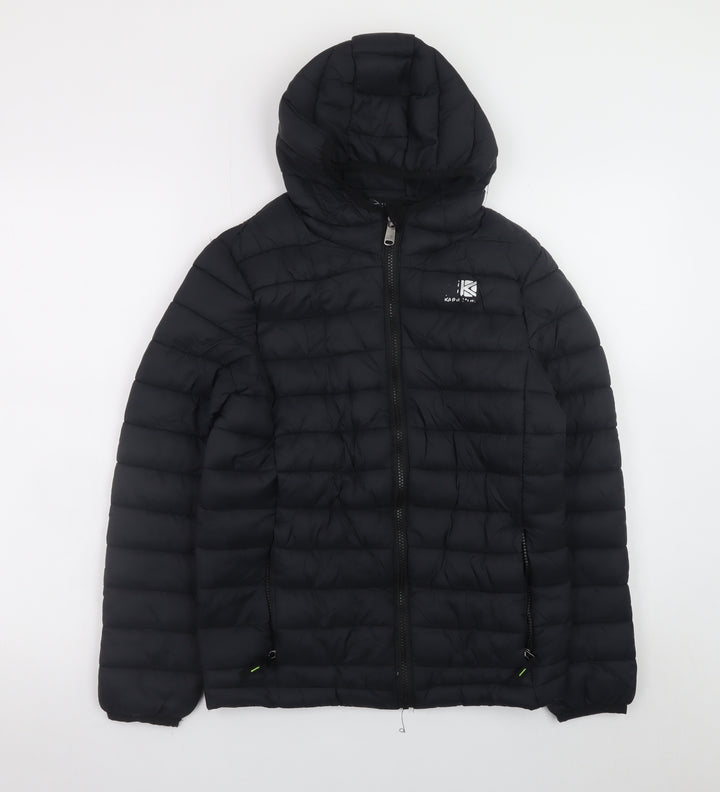 Karrimor Boys Black 13 Years Hooded Puffer Jacket with Full Zip