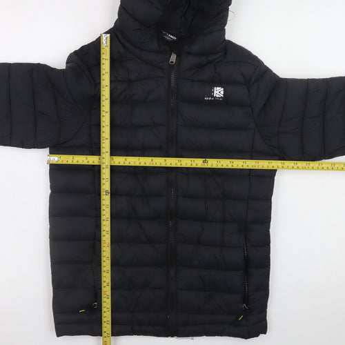 Karrimor Boys Black 13 Years Hooded Puffer Jacket with Full Zip