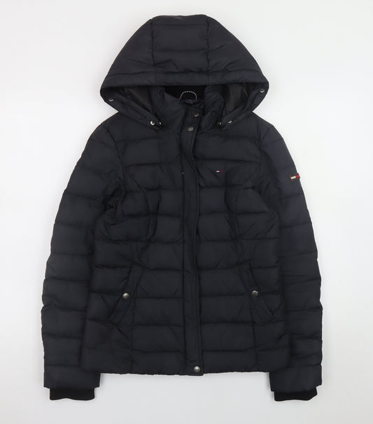 Tommy Hilfiger Women's Black Puffer Jacket Hooded Size S