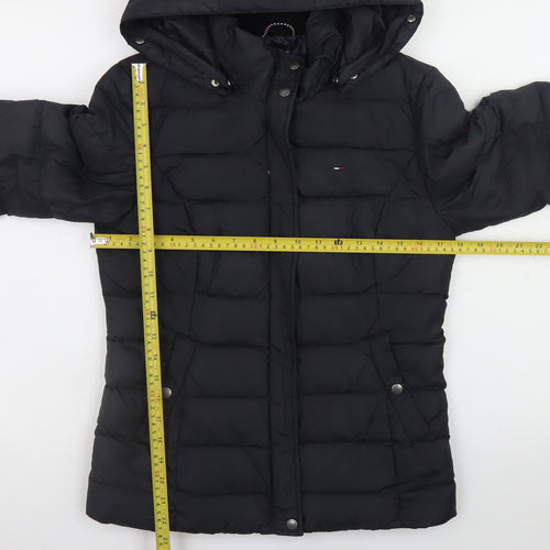 Tommy Hilfiger Women's Black Puffer Jacket Hooded Size S