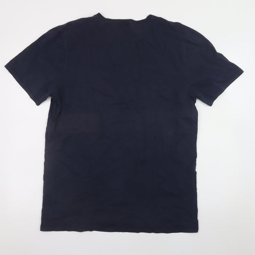 Maison Kitsuné Men's Navy Fox Patch Crew Neck T-Shirt XXL