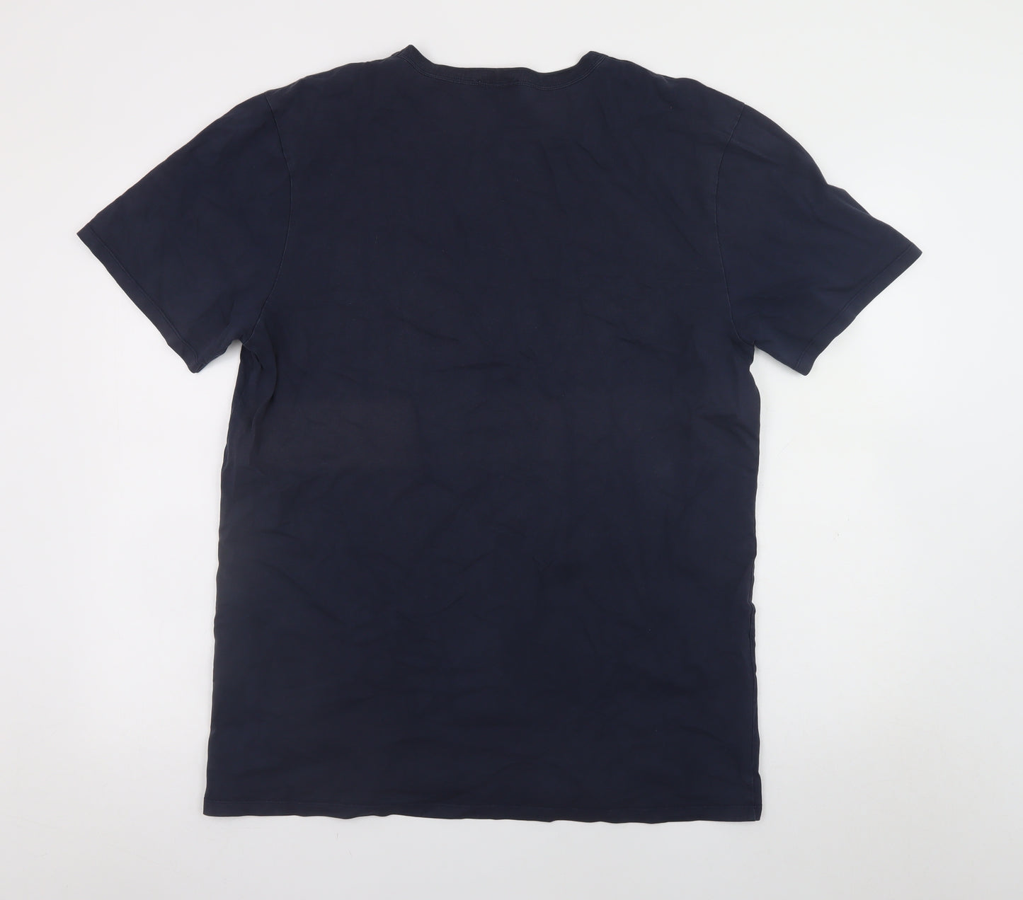 Maison Kitsuné Men's Navy Fox Patch Crew Neck T-Shirt XXL