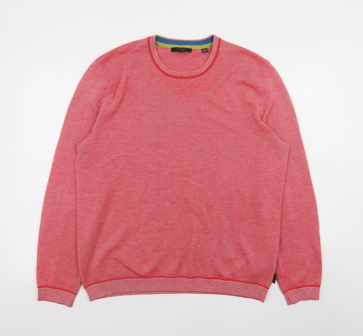 Ted Baker Mens Red XL Crew Neck Knit Jumper