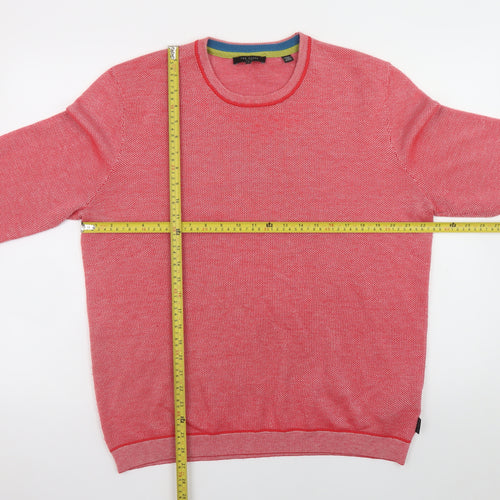 Ted Baker Mens Red XL Crew Neck Knit Jumper