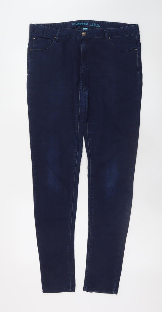 Denim Co Women Blue Size 14 Super Skinny Jeans