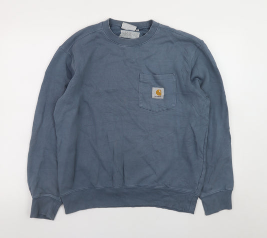 Carhartt WIP Men's Blue Cotton Crew Neck Sweatshirt Size S