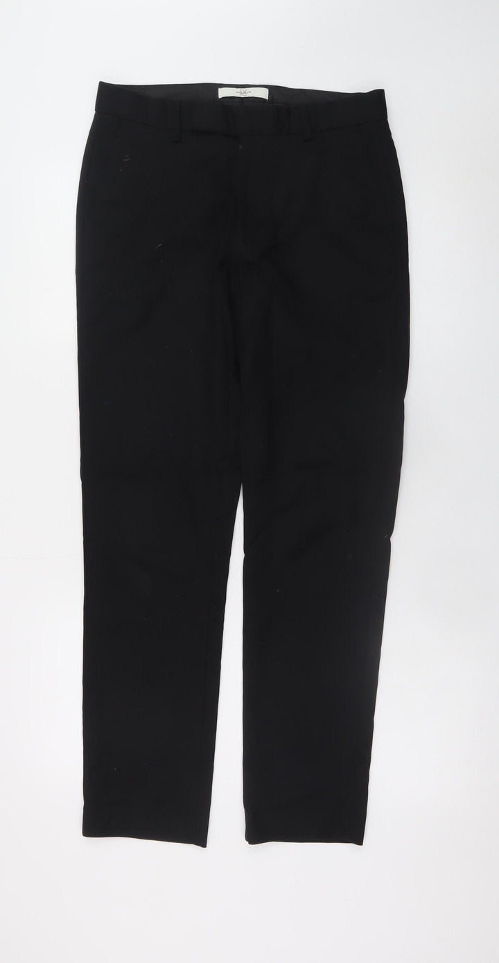 River Island Men’s Black Slim Fit Cotton Chino Trousers 28S