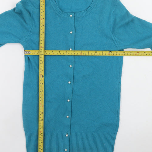United Colors of Benetton Womens Blue Wool Angora Cardigan XS