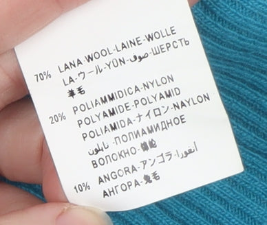 United Colors of Benetton Womens Blue Wool Angora Cardigan XS