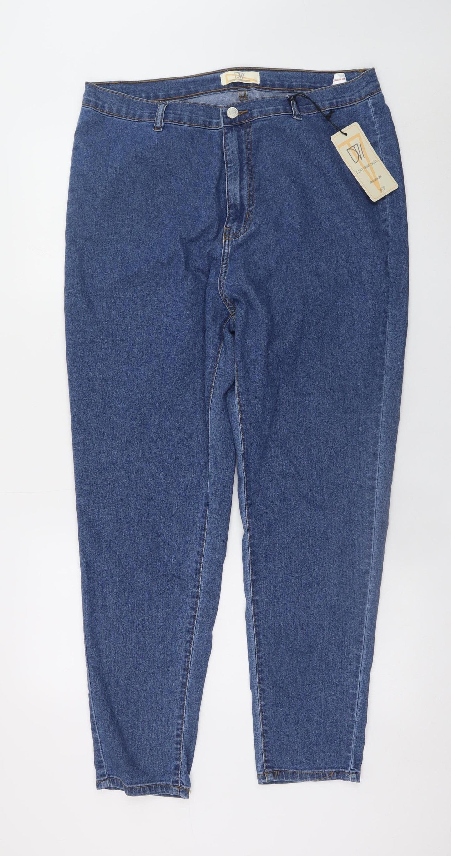 DV Petite Chloe Blue Tapered Jeans UK 22 Cotton Blend