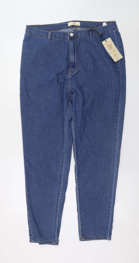 DV Petite Chloe Blue Tapered Jeans UK 22 Cotton Blend