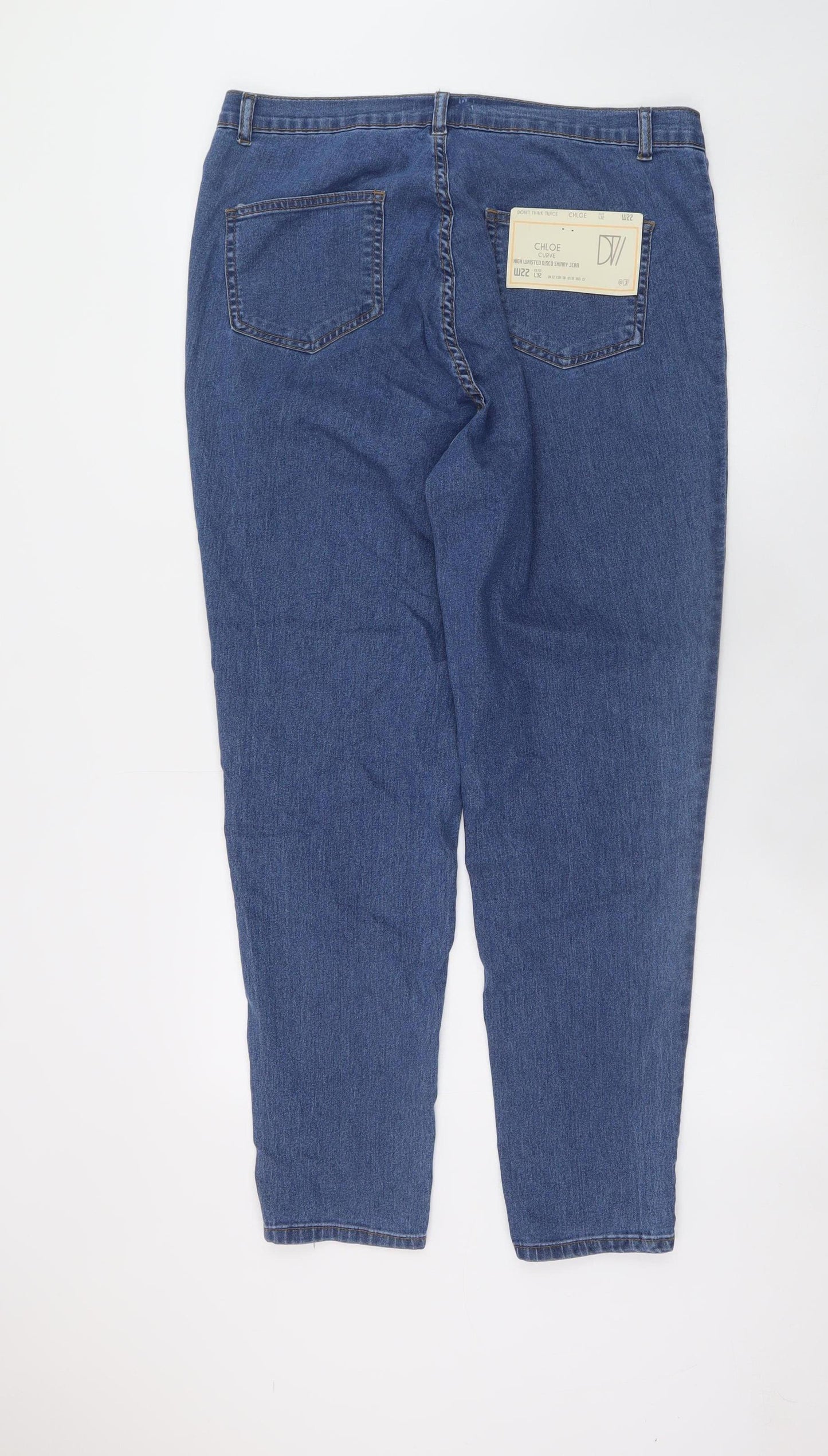 DV Petite Chloe Blue Tapered Jeans UK 22 Cotton Blend