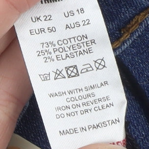 DV Petite Chloe Blue Tapered Jeans UK 22 Cotton Blend