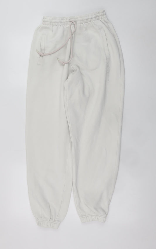 Adidas Womens White Jogger Sweatpants Size M Cotton Blend Casual
